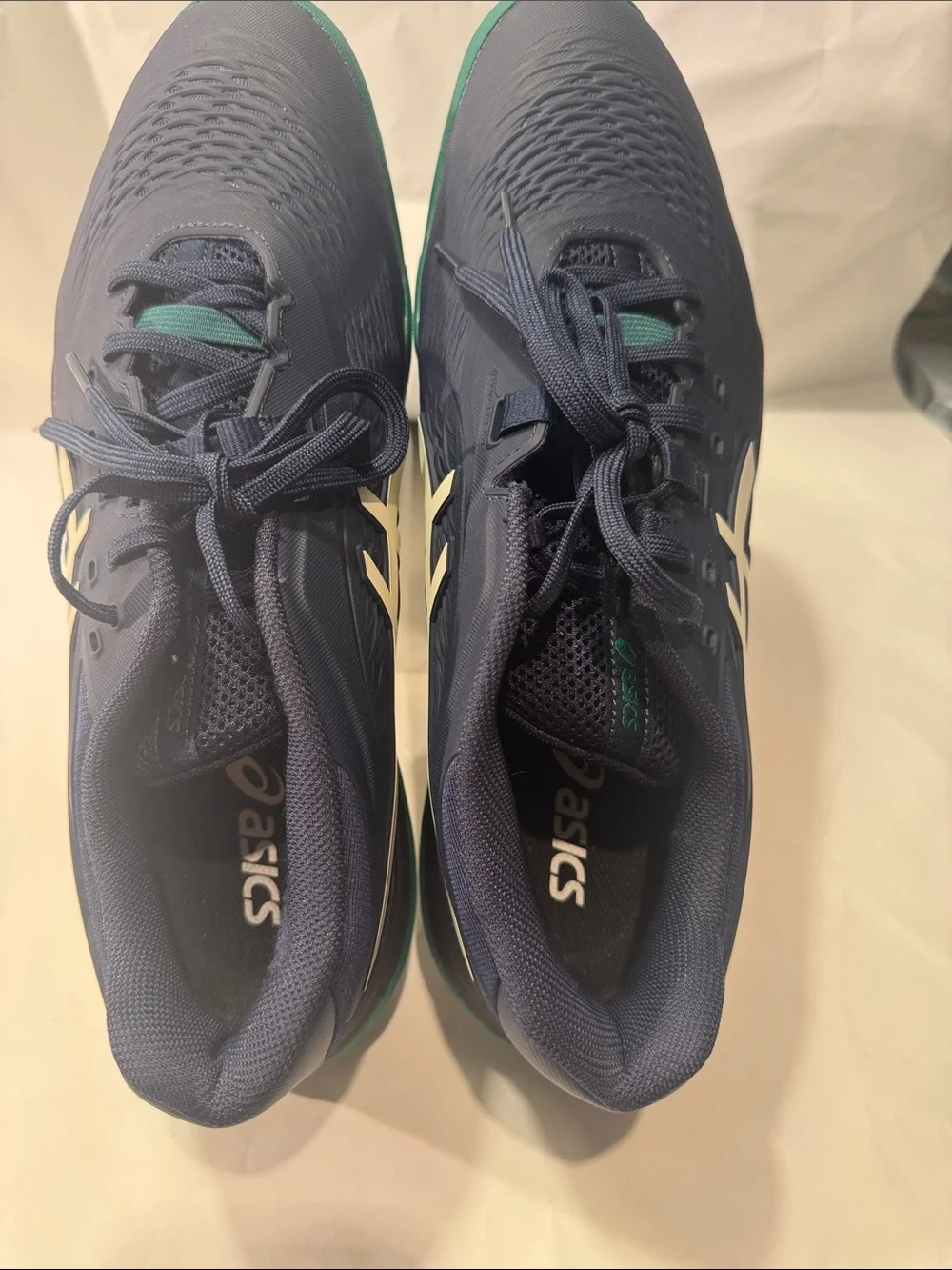 ASICS GEL-Resolution X Wide Men’s 12.5 Tennis Shoes Navy Green NEW